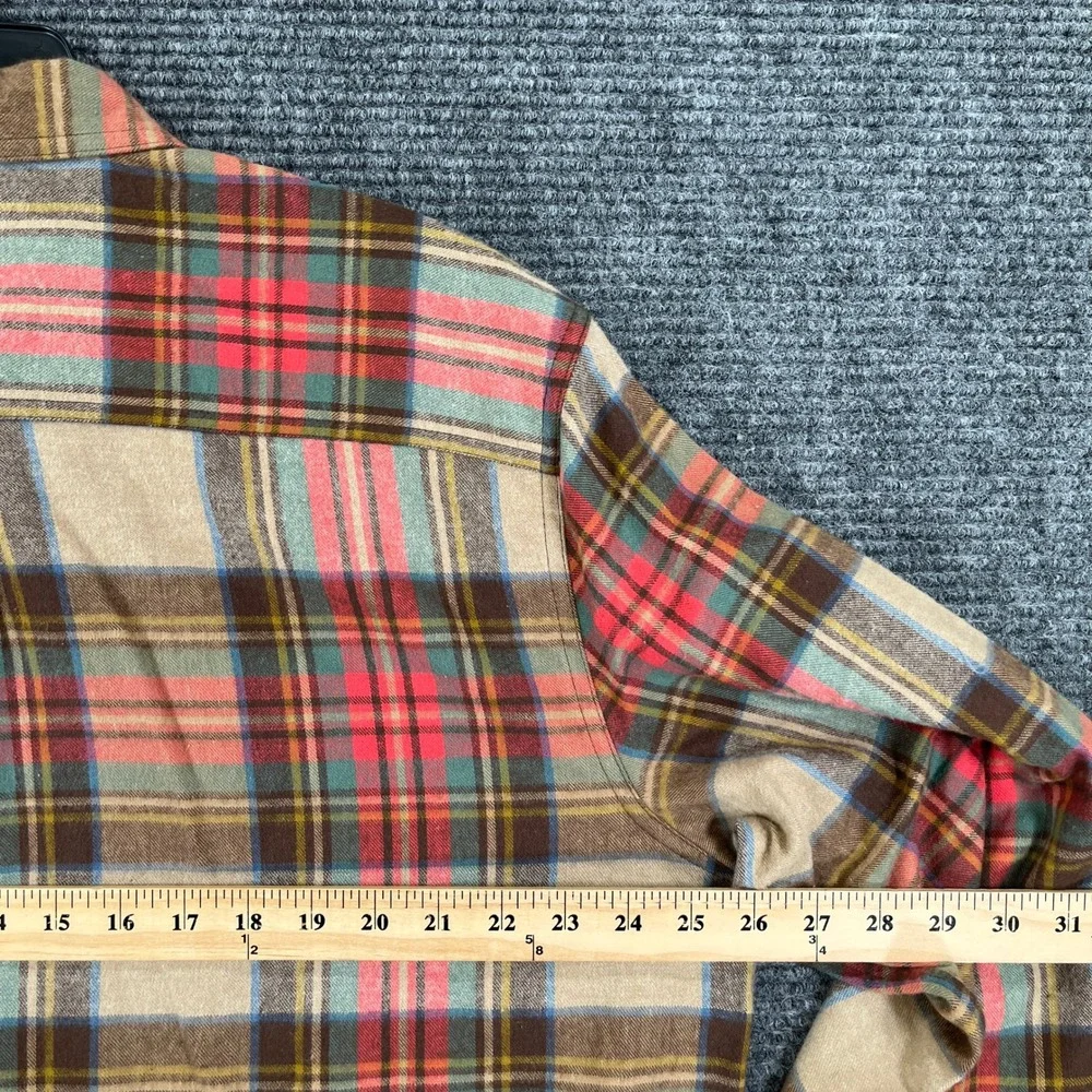 L.L. Bean Flannel Shirt Mens L Plaid Button Down Long Sleeve Outdoor Casual
